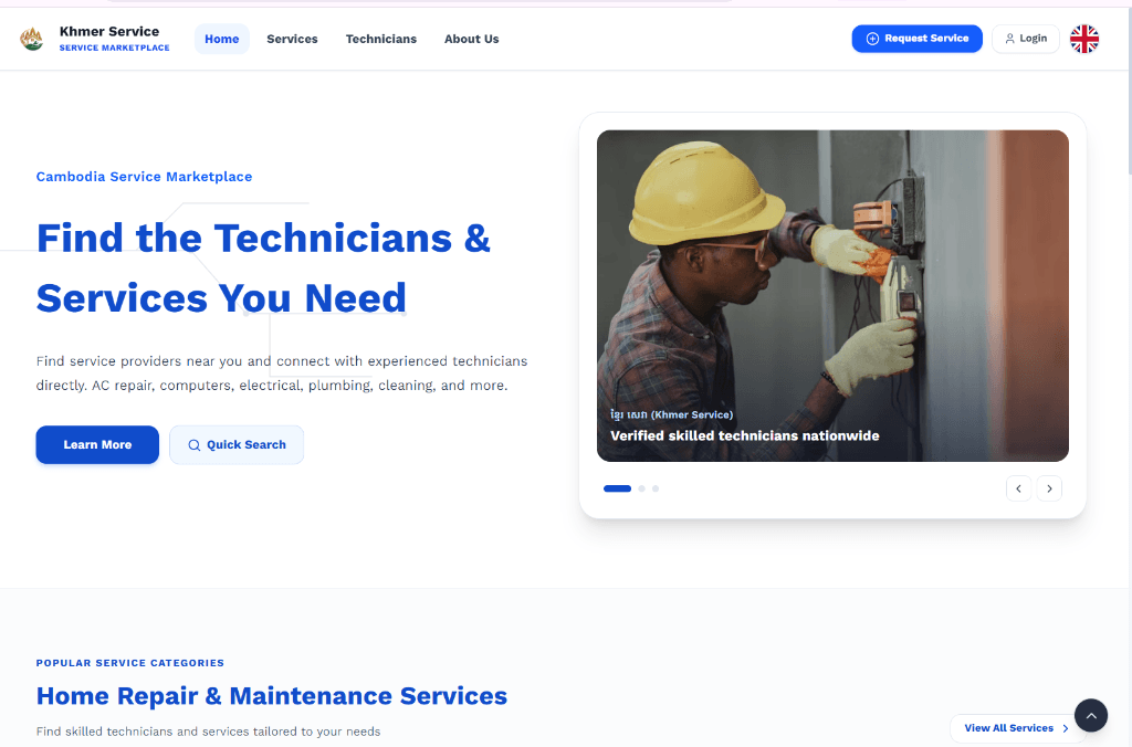 Khmer Service Marketplace - Service Marketplace - Developed by Bun Raksa
