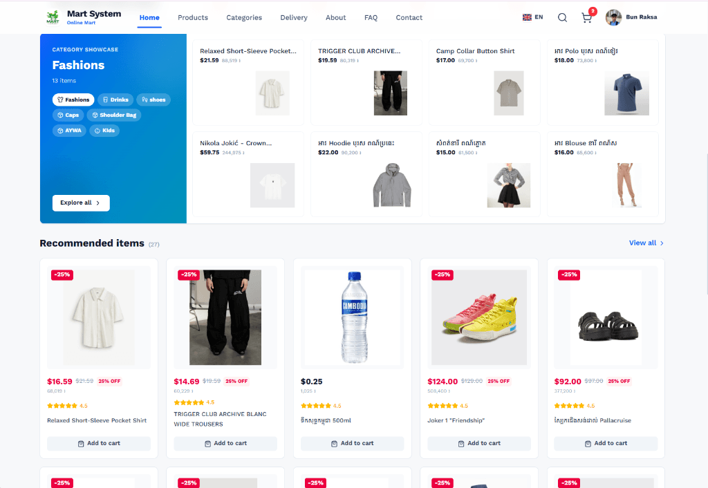 Mart System - Online Store + POS - Developed by Bun Raksa